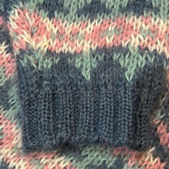 Accordeon Vintage Country Sampler Mohair blend Cardigan Sweater Lg Pastel - Picture 5 of 8